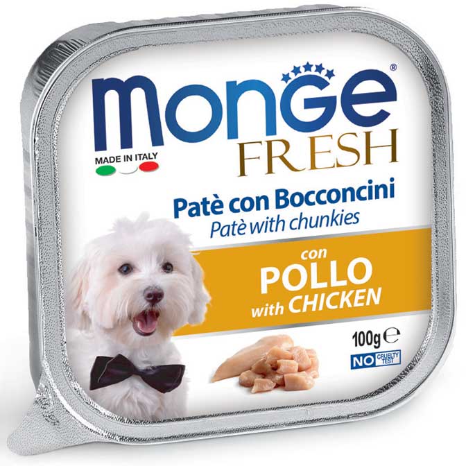 Monge Fresh Paté e Bocconcini con Pollo 100 g x12pz