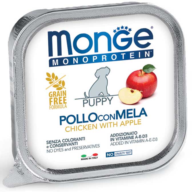 Monge Monoprotein Paté Pollo con Mela – Puppy 150 g x12pz