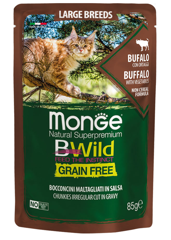 Monge Natural Super Premium Bwild Grain Free Formula Bufalo con ortaggi (fagiolini e carote) 85 g x24pz