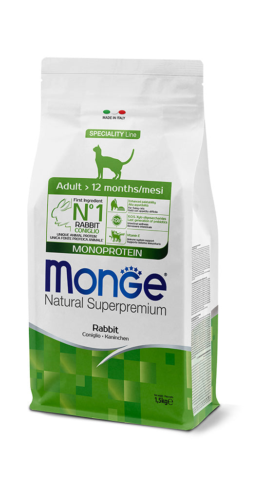 Monge Natural Superpremium Adult Monoprotein – Coniglio 1,5 kg