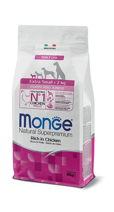 Monge Natural Superpremium Extra Small Puppy & Junior Ricco di Pollo 800 gr