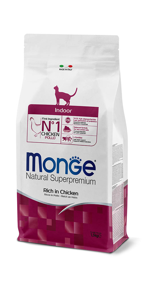 Monge Natural Superpremium Indoor Ricco in Pollo 1,5 kg