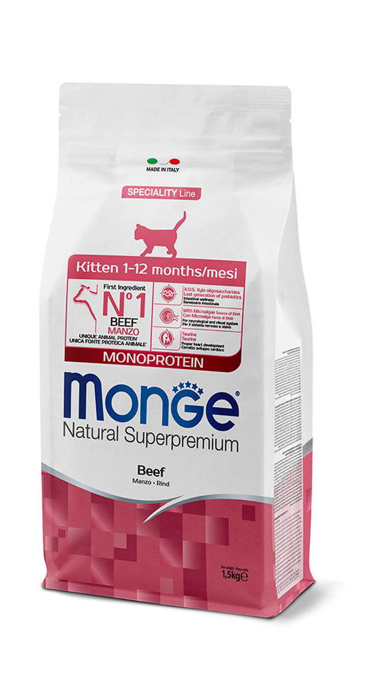 Monge Natural Superpremium Kitten Monoprotein – Manzo 1,5 kg