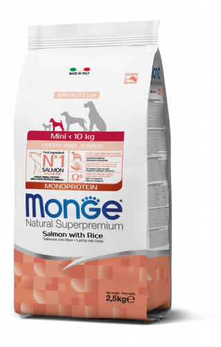 Monge Natural Superpremium Mini Puppy & Junior Monoprotein Salmone con Riso 2,5 kg