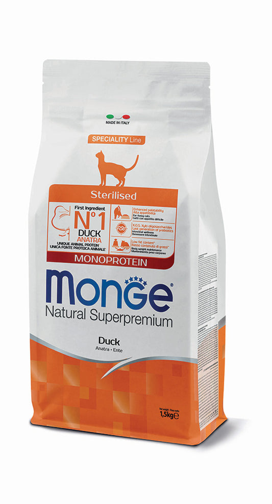 Monge Natural Superpremium Sterilised Monoprotein – Anatra 10 kg