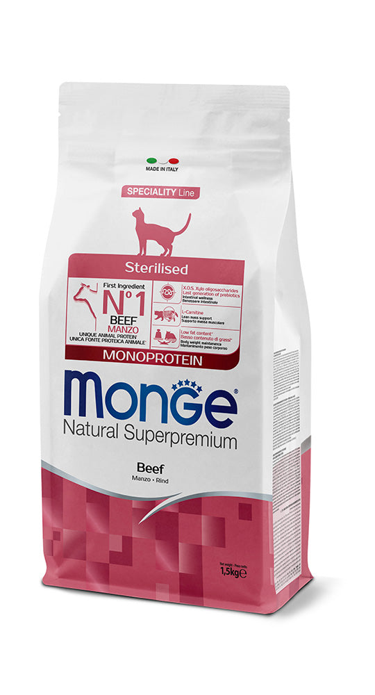 Monge Natural Superpremium Sterilised Monoprotein – Manzo 1,5 kg