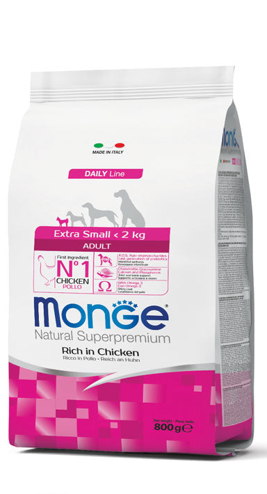 Monge Natural Superpremium Extra Small Adult Ricco di Pollo 3 kg