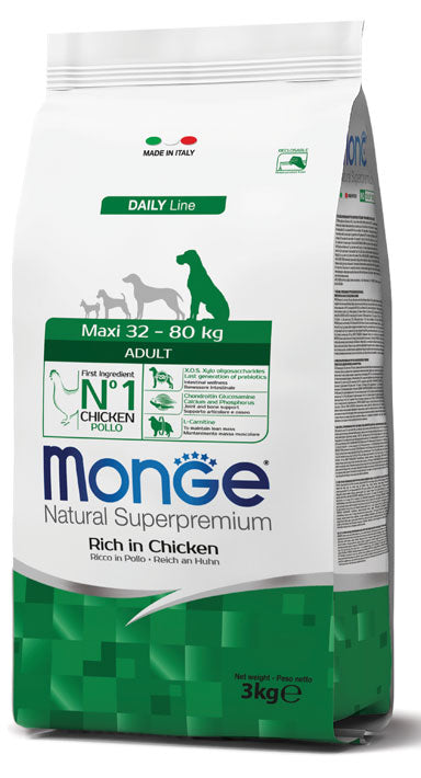 Monge Natural Superpremium Maxi Adult Ricco di Pollo 3 kg