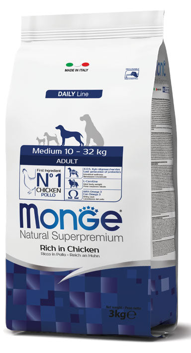 Monge Natural Superpremium Medium Adult Ricco in Pollo 3 kg