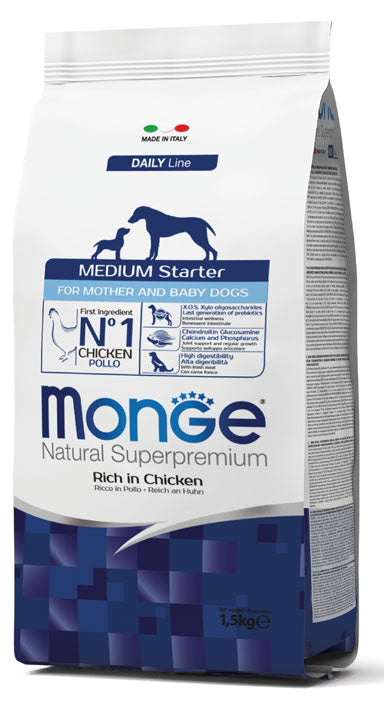 Monge Natural Superpremium Medium Starter Ricco in Pollo 1,5 kg