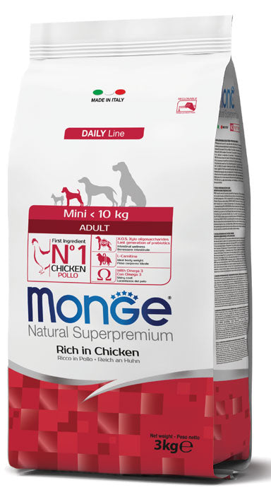 Monge Natural Superpremium Mini Adult Ricco in Pollo 7,5 kg