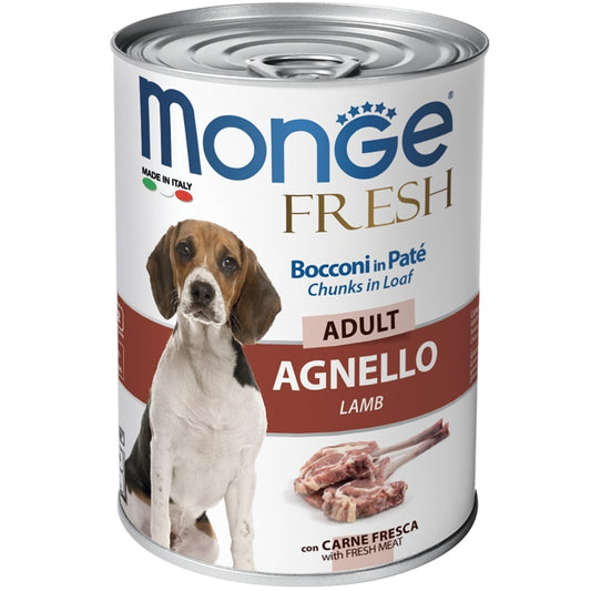 Monge Fresh Bocconi in Paté con Agnello – Adult 400 g x6 pz