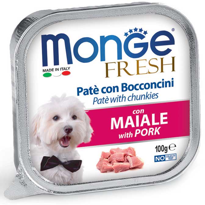 Monge Fresh Paté e Bocconcini con Maiale 100 g x12pz