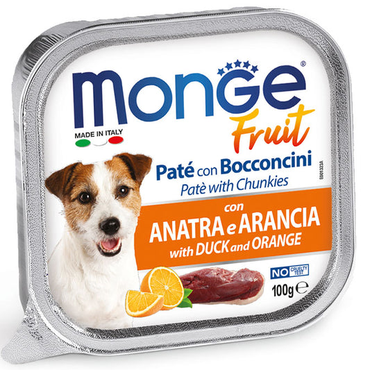 Monge Fruit Paté e Bocconcini con Anatra e Arancia 100 g x12pz