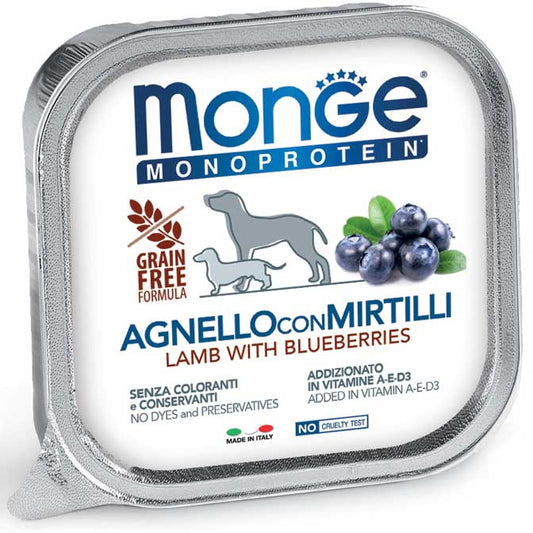 Monge Monoprotein Paté Agnello con Mirtilli 150 g x12pz