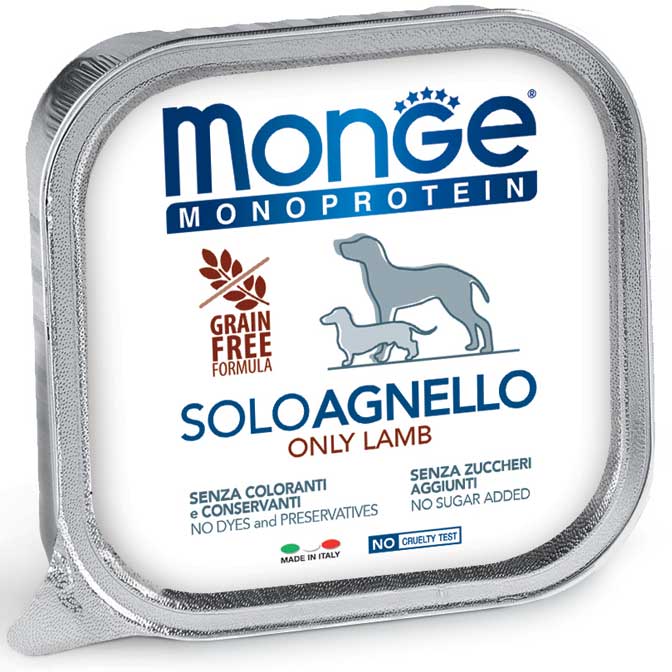 Monge Monoprotein Paté Solo Agnello 150 g x12pz