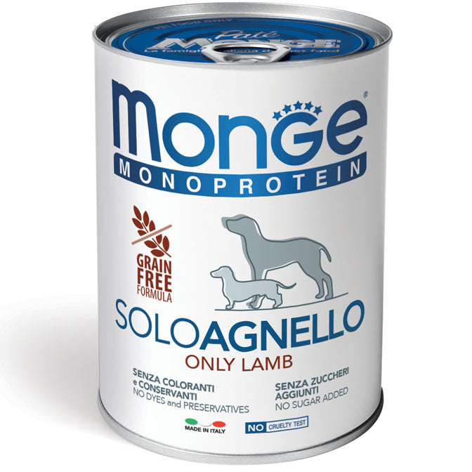 Monge Monoprotein Paté Solo Agnello 400 g x6pz