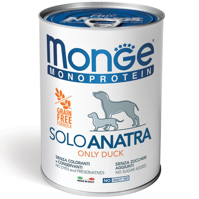 Monge Monoprotein Paté Solo Anatra 400 g x6pz