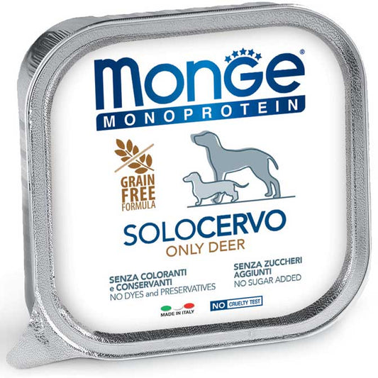 Monge Monoprotein Paté Solo Cervo 150 g x12pz