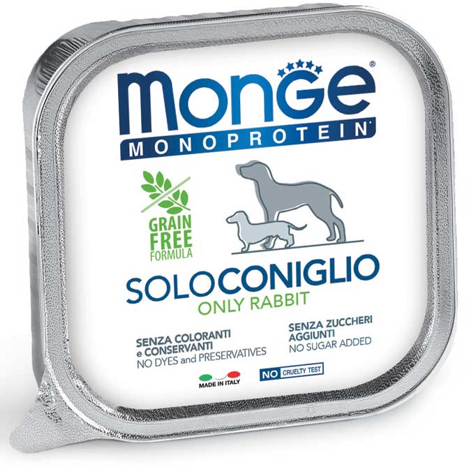 Monge Monoprotein Paté Solo Coniglio 150 g x12pz