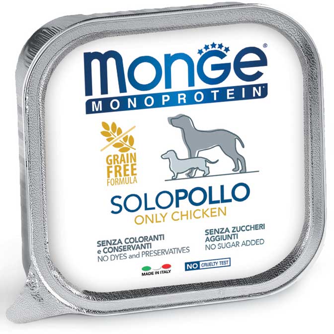 Monge Monoprotein Paté Solo Pollo 150 g x12pz