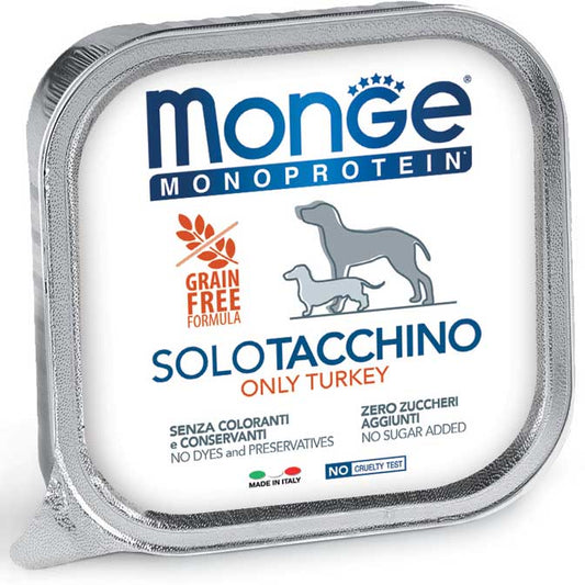 Monge Monoprotein Paté Solo Tacchino 150 g x12pz