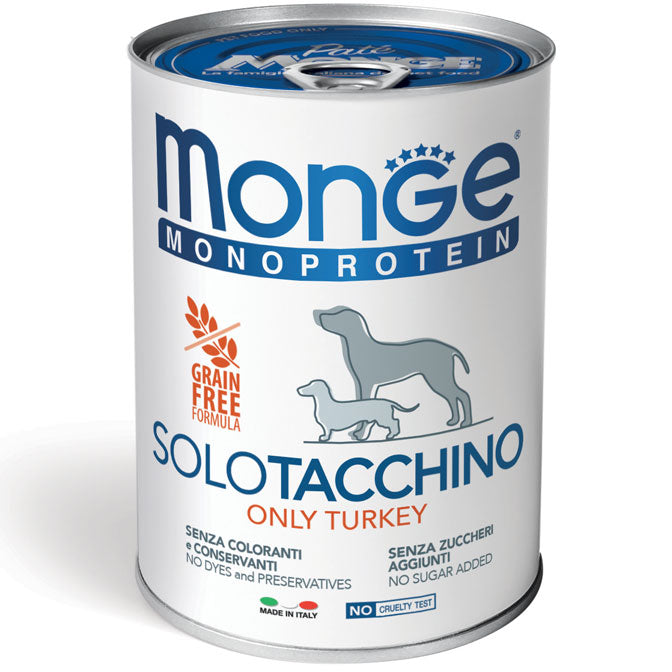 Monge Monoprotein Paté Solo Tacchino 400 g x6pz