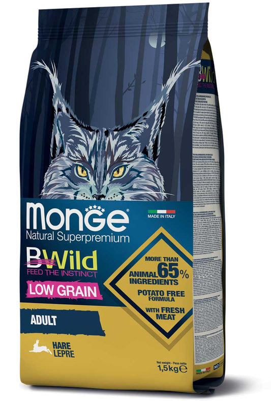 Monge BWild Low Grain Gatto Adulto Lepre 1,5 kg