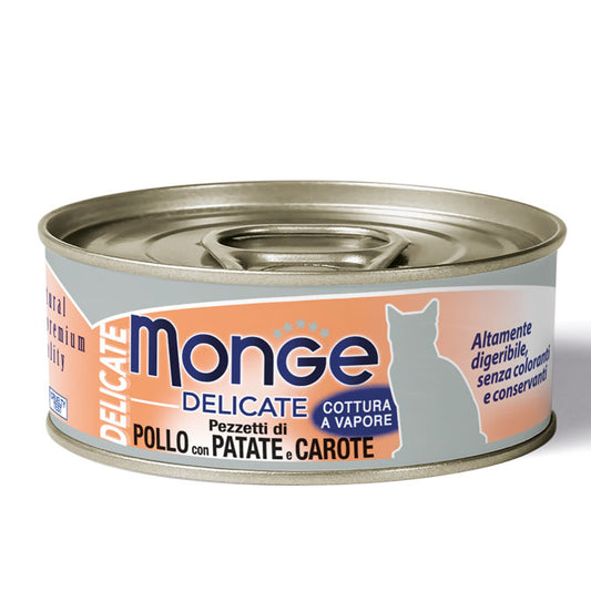 Monge Delicate Pezzetti di Pollo con Patate e Carote – Adult 80 g x12 pz