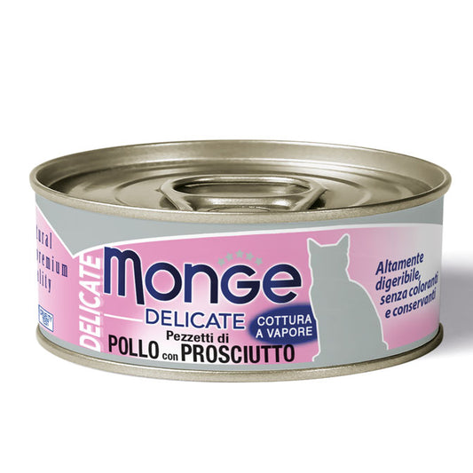 Monge Delicate Pezzetti di Pollo con Prosciutto – Adult 80 g x12pz